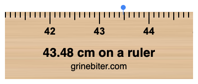 43.48 cm on a ruler Where is 43.48 centimeters on a ruler