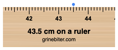 43.5 cm on a ruler Where is 43.5 centimeters on a ruler