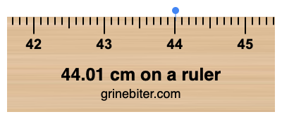 44.01 cm on a ruler Where is 44.01 centimeters on a ruler