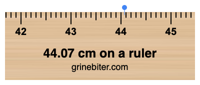 44.07 cm on a ruler Where is 44.07 centimeters on a ruler