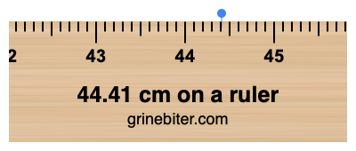 44.41 cm on a ruler Where is 44.41 centimeters on a ruler