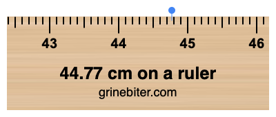 44.77 cm on a ruler Where is 44.77 centimeters on a ruler