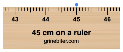 45 cm on a ruler Where is 45 centimeters on a ruler