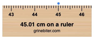 45.01 cm on a ruler Where is 45.01 centimeters on a ruler