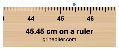 45.45 cm on a ruler Where is 45.45 centimeters on a ruler