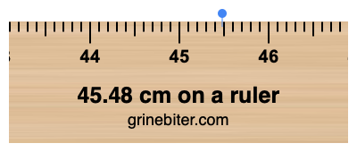 45.48 cm on a ruler Where is 45.48 centimeters on a ruler