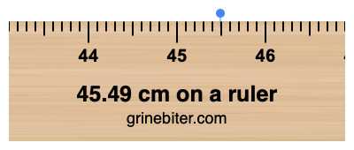 45.49 cm on a ruler Where is 45.49 centimeters on a ruler