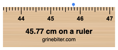 45.77 cm on a ruler Where is 45.77 centimeters on a ruler