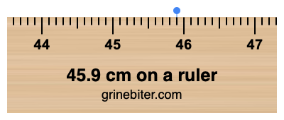 45.9 cm on a ruler Where is 45.9 centimeters on a ruler