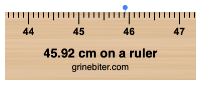 Where is 45.92 centimeters on a ruler