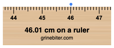 46.01 cm on a ruler Where is 46.01 centimeters on a ruler