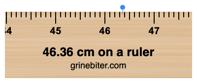 Where is 46.36 centimeters on a ruler