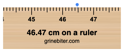 Where is 46.47 centimeters on a ruler