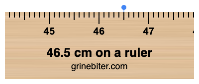 Where is 46.5 centimeters on a ruler