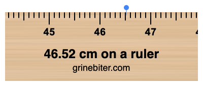 Where is 46.52 centimeters on a ruler