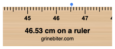 Where is 46.53 centimeters on a ruler