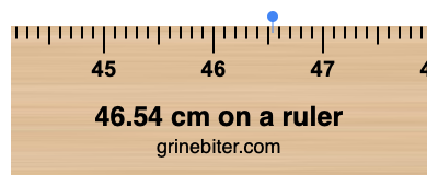 Where is 46.54 centimeters on a ruler