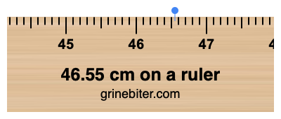 Where is 46.55 centimeters on a ruler