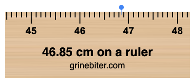 Where is 46.85 centimeters on a ruler