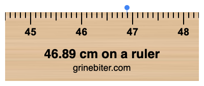 Where is 46.89 centimeters on a ruler