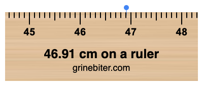 Where is 46.91 centimeters on a ruler