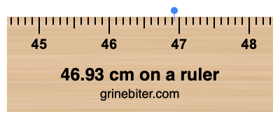 Where is 46.93 centimeters on a ruler