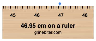 Where is 46.95 centimeters on a ruler