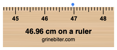 Where is 46.96 centimeters on a ruler