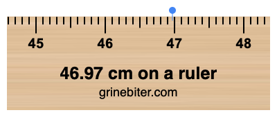 Where is 46.97 centimeters on a ruler