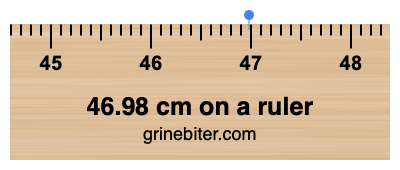 Where is 46.98 centimeters on a ruler