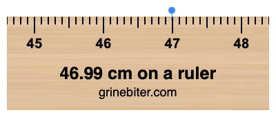 Where is 46.99 centimeters on a ruler