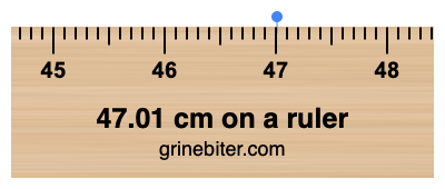 Where is 47.01 centimeters on a ruler