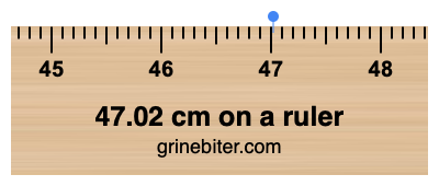 Where is 47.02 centimeters on a ruler