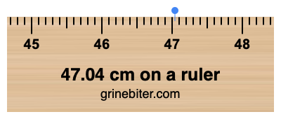 Where is 47.04 centimeters on a ruler