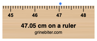 Where is 47.05 centimeters on a ruler