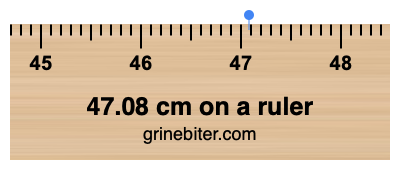 Where is 47.08 centimeters on a ruler