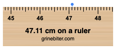 Where is 47.11 centimeters on a ruler