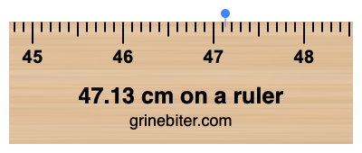 Where is 47.13 centimeters on a ruler