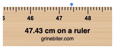 Where is 47.43 centimeters on a ruler