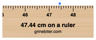 Where is 47.44 centimeters on a ruler