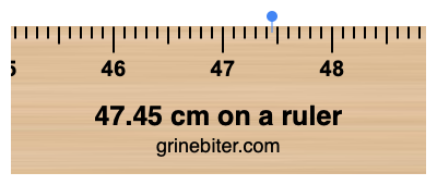 Where is 47.45 centimeters on a ruler