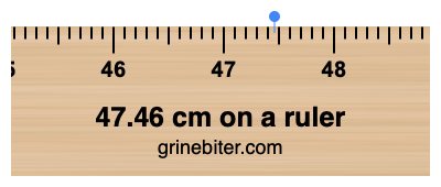 Where is 47.46 centimeters on a ruler