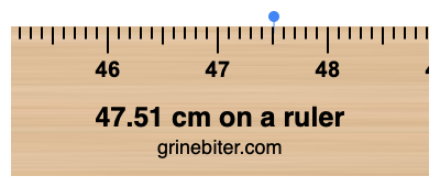 Where is 47.51 centimeters on a ruler