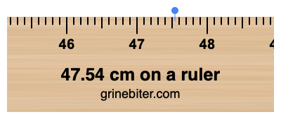 Where is 47.54 centimeters on a ruler