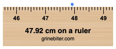 Where is 47.92 centimeters on a ruler