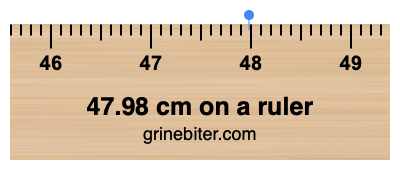 Where is 47.98 centimeters on a ruler