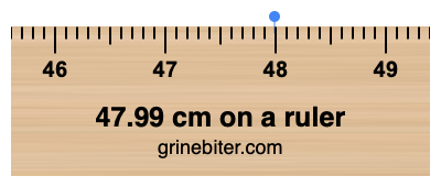 Where is 47.99 centimeters on a ruler