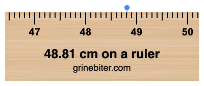 48.81 cm on a ruler Where is 48.81 centimeters on a ruler