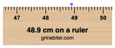 48.9 cm on a ruler Where is 48.9 centimeters on a ruler