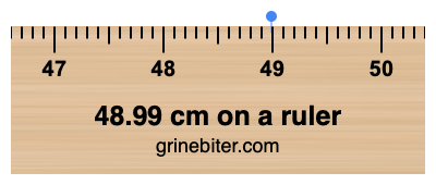48.99 cm on a ruler Where is 48.99 centimeters on a ruler